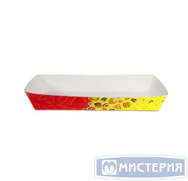 Лоток [короб] для фастфуда 180х80х30 мм диз. "Рог изобилия", карт., 220 шт/кор РОССИЯ