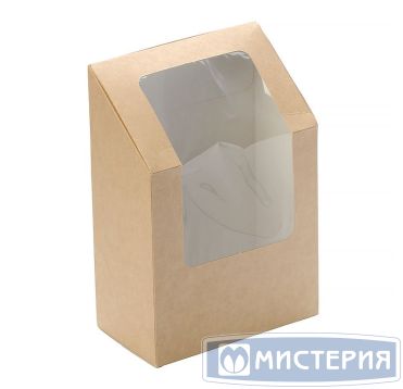 Упаковка для роллов [короб] 450 мл 90х50х130 мм, с окном, крафт-бел., карт., 25 шт/упак "OSQ" Roll 650 шт/кор РОССИЯ OSQ ROLL